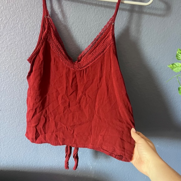 Red A&F Button and Tied Tank - Picture 7 of 10